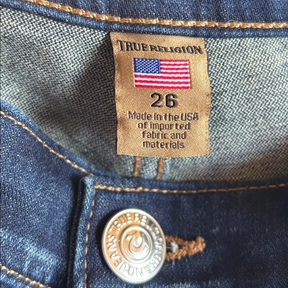True‎ Religion Nu Boy Mid Rise Slouchy Skinny Blue Jeans Size 26
